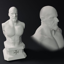 triple bust art wwe wrestling sculpture luta livre luch libre 3d 3d print model - Mito3D