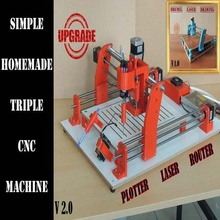 triple cnc machine de mise à niveau divers le bricolage routeur traceur mini graveur laser maison dramel la arduino 3d print model - Mito3D