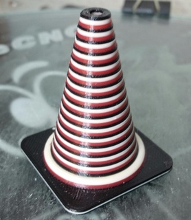 triplo cor cone 1mm arremesso 3 cores multicolorido tráfego 3d impressão testes 3d print model - Mito3D