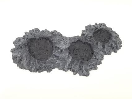 triple crater b blast craters space planet alien terrain terrainify hills scatter miniatures dnd d&d wargaming rpg roleplayinggame 3d print model - Mito3D