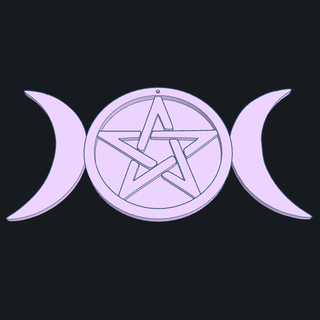 verdreifachen Mond Wicca Wicca Esoterikum Magie Spiritualität Religion Talisman Schutz 3d print model - Mito3D