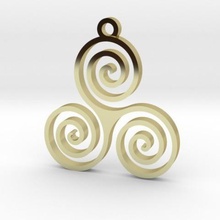 triple spiral triskele sacred geometry celtic jewelry 3d print model - Mito3D
