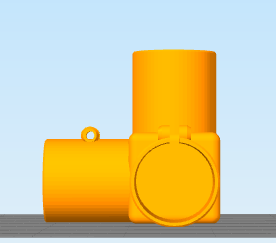 triplo União esculpir PVC tubo 25cm 23cm diâmetro cabo vassoura bastão acoplamento cubo 3d print model - Mito3D