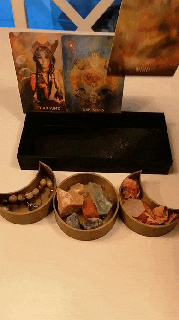 tripple moon tarot card shelf holder organizer Various wicca pagan celtic vikings 3d print model - Mito3D