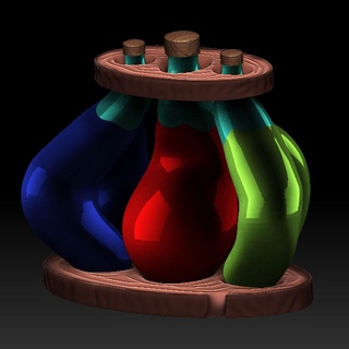 tripple potion Game potion potion stand witch wizard magic wizards tower potions magical magic items item decor  3d print model - Mito3D