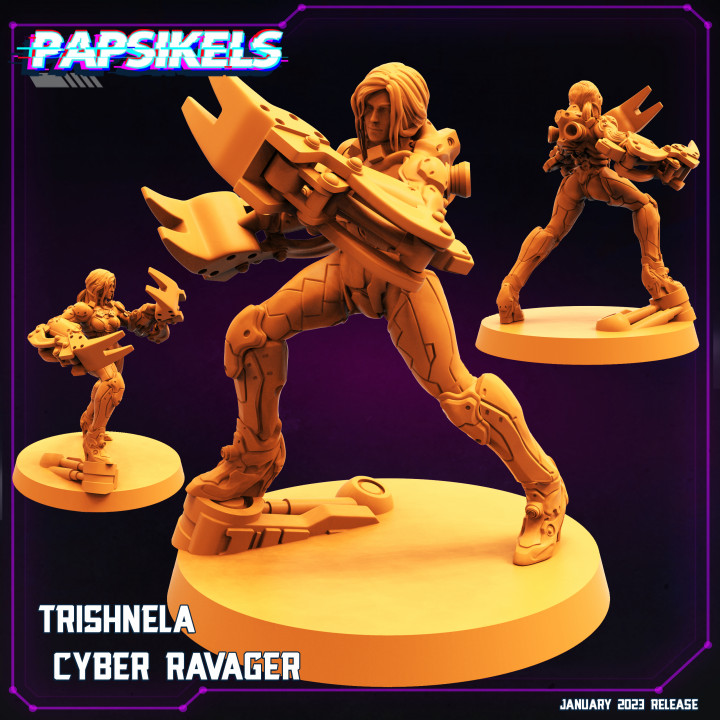 trishnela cibernético ravager cyberpunk papsikels Trish 3D print model - Mito3D