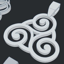 Triskel Daire takı mücevher kolye Kelt Breton Britanya sembol sembolizm 3d print model - Mito3D