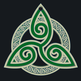 trisketra jewel pendant triskel triquetra celtic celtic  3d print model - Mito3D