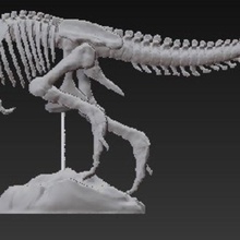 tristan-otto art trex t-rex el esqueleto dino dinosaurio hueso 3d print model - Mito3D