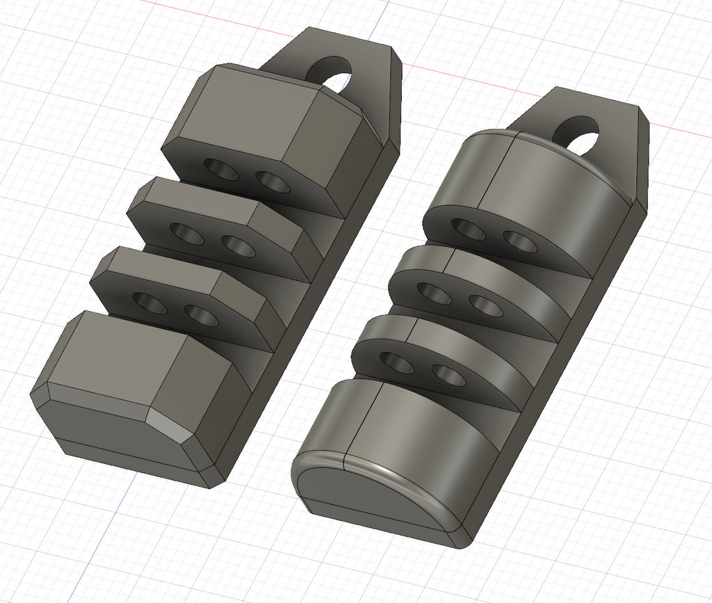 trityum anahtarlık ikili takı anahtarlar 3D print model - Mito3D