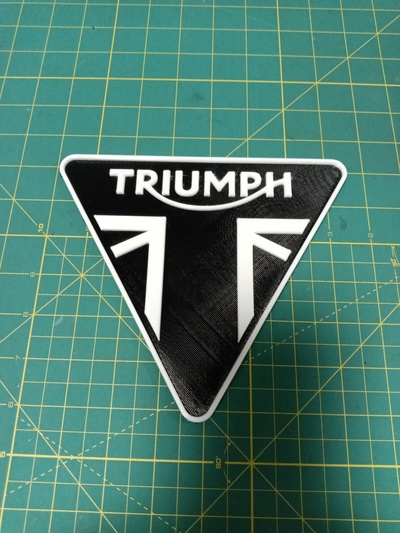 triumph badge large wall art motorcycles fan sign logo home office garage tool 3d print model - Mito3D