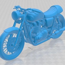 Triumph Bonneville Cafe Rennfahrer druckbar Motorrad 3d print model - Mito3D
