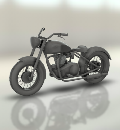 triumph tiger 100 1946 moto motorbike motorcycle bike motor bicycle two-wheeled vehicle biker sport turbo roadster chopper 3d print model - Mito3D