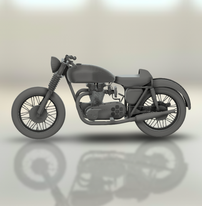 triomphe tigre 1973 moto bicyclette moteur vélo two wheeled véhicule motard sport turbo roadster hachoir 3d print model - Mito3D