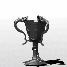 triwizard cup lowpoly art hogwarts hogward harry potter fan magic ministry wizards three section dragon black fine collection chalice glass vase weapon drink aperitif table crockery party 2020 accessory props ceremony 3d print model - Mito3D