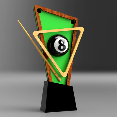 trofeo billar biliardo copa premio bola jugador campione deportare migliore 3d print model - Mito3D