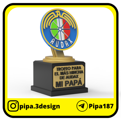 trofeo d capellán papilla audax italiano trofeos papá padre día taza padres lindo premio oro chile futbol 3d print model - Mito3D