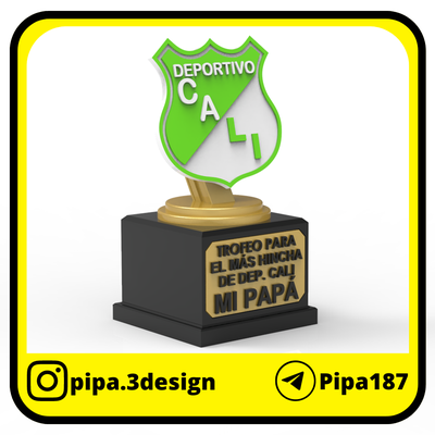 trofeo d capellán papilla deportivo cali trofeos papá padre día taza padres lindo premio oro colombia futbol 3d print model - Mito3D