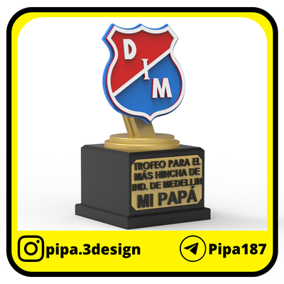 trofeo d padre pap indipendente de medellin trofei papà giorno tazza padri carina premio oro colombia futbol 3d print model - Mito3D