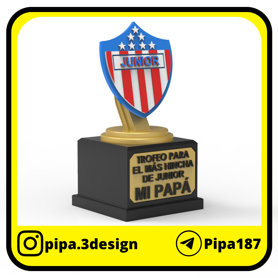 trofeo d del padre papa júnior trofeos papai pai copo troféu pais fofa prêmio oro ouro barranquilla colômbia futbol 3D print model - Mito3D