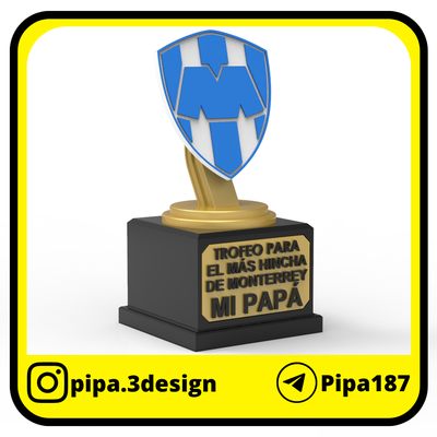 trofeo d a del padre - pap monterrey trofeos dad father's day cup trophy fathers cute prize premio oro gold colombia futbol 3d print model - Mito3D