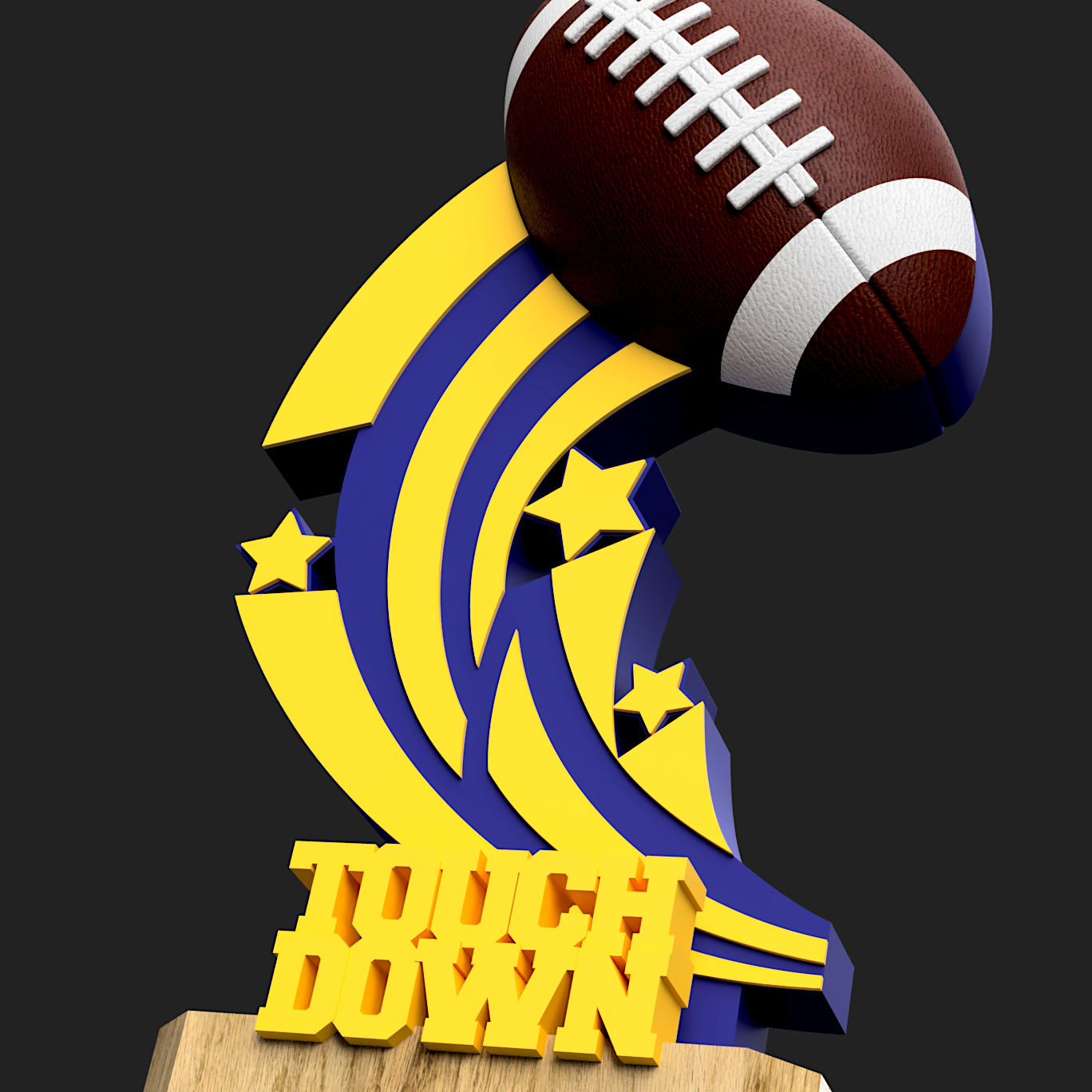 trofeo futbol americano américain Football trophée football Balle joueur champion tasse sport 3D print model - Mito3D