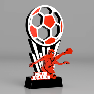 trofeo futbol melhor jugador futebol troféu jogador 3d print model - Mito3D