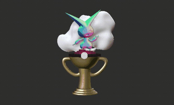 trofeo pok lun victini arte pokemon paris2024 victoria olimpico lgtb straniero lgtbq + 3d print model - Mito3D