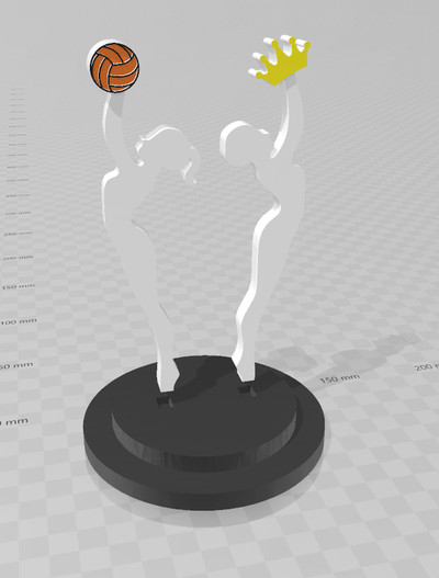 trofeo princesa jugadora voleibol 3d print model - Mito3D