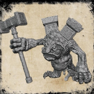 provocador gigante martelo goblin pedra totem monstro bruto diga demônio rei 3d print model - Mito3D