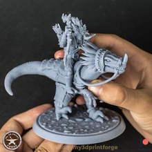 trol avcı Raptor 32 75 mm pre supported Sanat fantezi dnd eğilmek Personel 32mm oyuncak reçine Warcraft binici velociraptor 3d print model - Mito3D