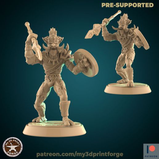 trol avcı mızrak stl Sanat fantezi dnd pre supported 32mm oyuncak reçine Warcraft saldırı 3D print model - Mito3D