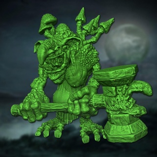 Troll Kriegsherren Hammer Kapuze ver2 Kobold Stein Totem Monster Boss 3d print model - Mito3D