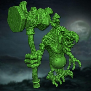 Troll jefe militar martillo capucha duende Roca tótem monstruo 3d print model - Mito3D