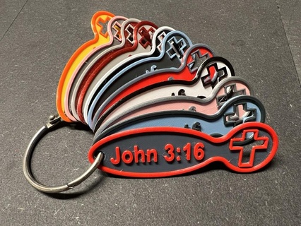Wagen Münze Schlüsselring 001 Schlüssel Ring Christian Kreuz Jesus Bibel Evangelium Einkaufen 3d print model - Mito3D