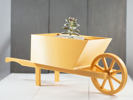 trolley planter pot wheelbarrow planters 3d print model - Mito3D