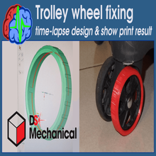 trolley wheel fixing home 3dprintable 3dprinting sgabolab replacement parts 3d print model - Mito3D