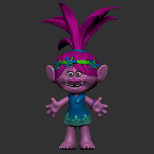 trolls - queen poppy 3d print model - Mito3D
