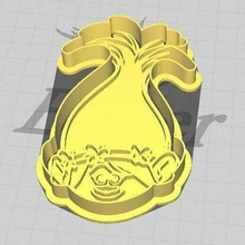 trolls coquelicot biscuit fondant coupeur embosseur 3d print model - Mito3D