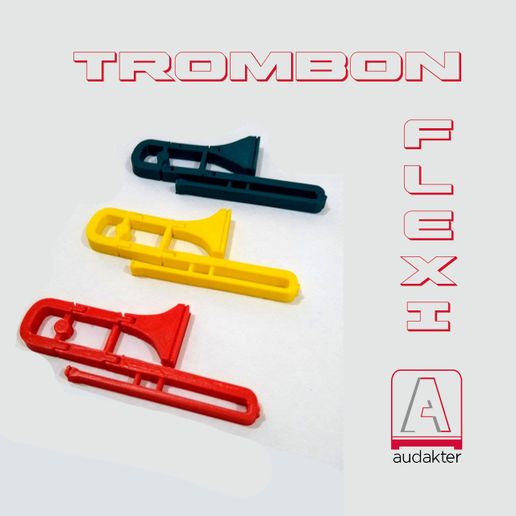 trombone flessibile llavero strumenti musica juguete decoracion educativo 3D print model - Mito3D
