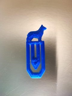 trombone dog blue heeler paper clip mark bookmark 3d print printing bricoloup 3d print model - Mito3D