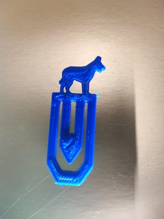 trombone shepherd dog malinois paper clip mark bookmark 3d print printing bricoloup 3d print model - Mito3D