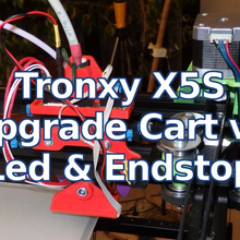 tronxy x5s upgrade extruder cart v2 - leds & endstop tool 3dprintable 3dprinter 3dprinting 3d printer printing belt holder carts led light lighting lights sgabolab 3d print model - Mito3D
