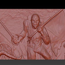 trooper art relief carving cnc maiden iron 3d print model - Mito3D