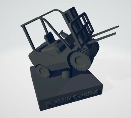 trophée redingote agréé chariot élévateur certifié char fourche meme 3d print model - Mito3D