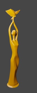 trophée femelle statuette prix ornement 3d print model - Mito3D