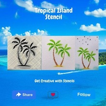 tropical island stencil 3d print model - Mito3D