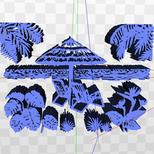 tropical scène parapluie paume arbre arbres océan plage printemps vacances art 3d print model - Mito3D