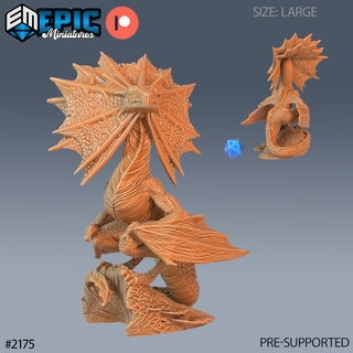 tropical wyvern dnd miniature tabletop miniatures gaming monster 3d model rpg dndminis stl file Game epic-miniatures dndminiatures 3dprint 3dminiature printedminis 3dprinting dungeon fantasy roleplaying dragon warrior undead pre-supported 3d print model - Mito3D