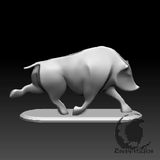trote javali animais enfeite estátua casa cor modelos presente estatuetas 3d print model - Mito3D